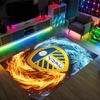 Leeds United Fußball Design Kristall Samt Teppich Gemütlich Kein?Rutschfester Teppich mit Aufdruck für Schlafzimmer Wohnzimmer Eingang