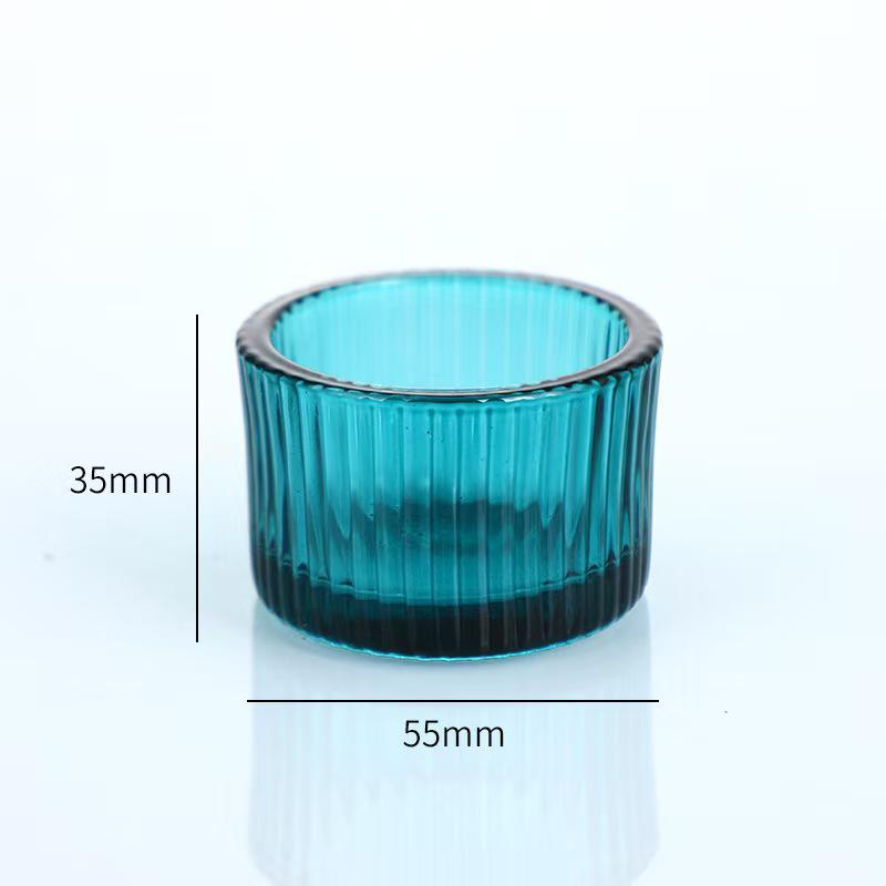 Transparenter gestreifter Glas-Kerzenhalter - Farbiger aromatischer Duft für Hochzeitsdekoration