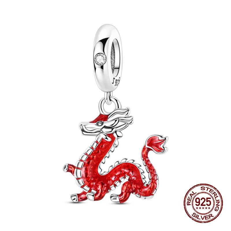 925 Silver Lantern Chinese Knot Charms New Year's Traditional Beads Fit 3mm 925 Exquisite Bracelets Fashion DIY Jewelry Gifts