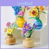 Rose Violet Vase Building Blocks Sunflower Flower Bouquet Diy Creative Toy For Kids And Adults