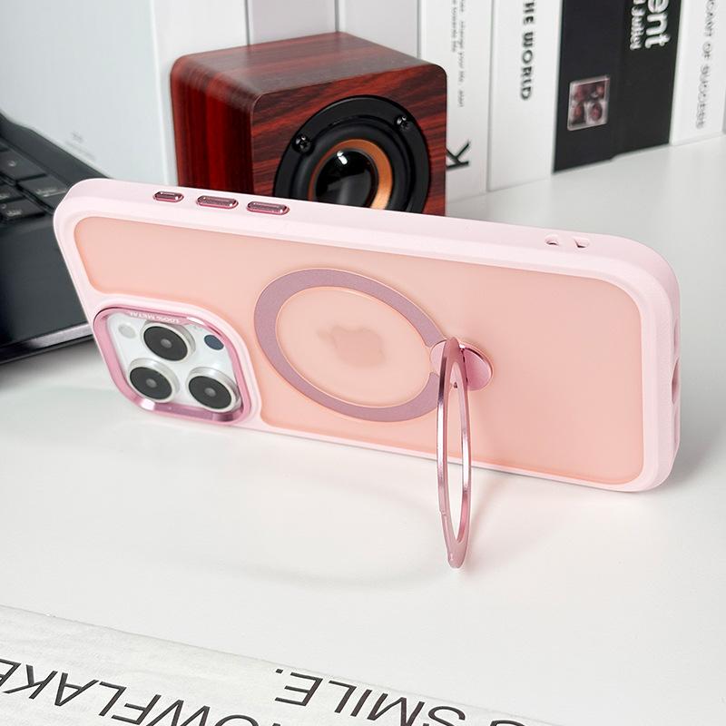 Phone Case Hardware Bracket Magnetic Suction Phone Case Ins Skin Feel for IPhone 16 Protective Case