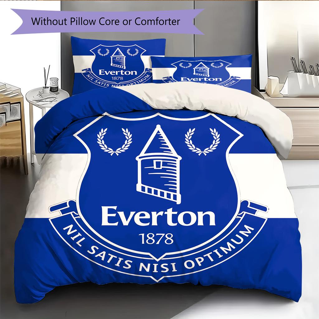 Everton FC Pattern Bedding Home Decoration Birthday Gift (1 * duvet cover + 2 * pillowcase, without core)