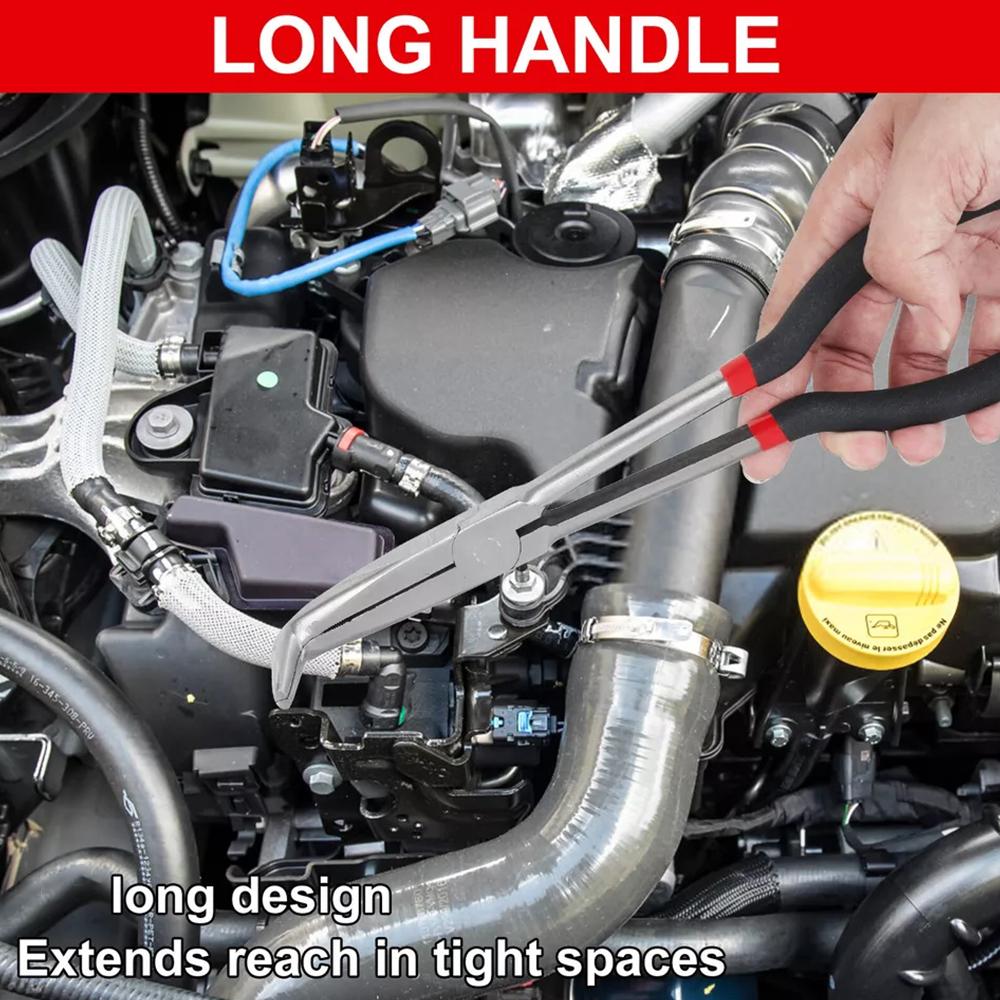 4Pcs Hose Gripper Plier Carbon Steel Long Reach Straight Spark Plug Removal Pliers Car Electrical Disconnect Plier Hose Clamp