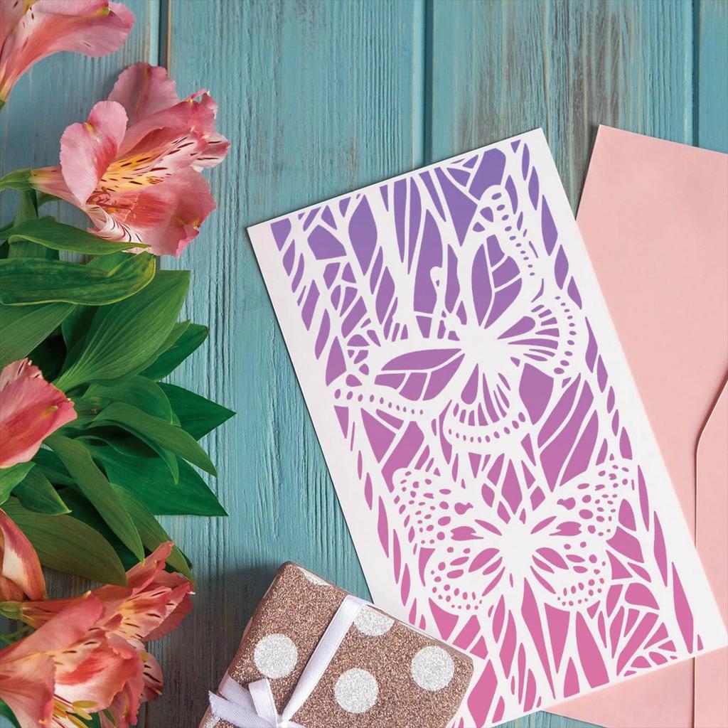 18 Pieces/set, Texture Template, DIY Hollow Painting Template, PET Material, Easy To Clean, Cake Latte Art Mold, Hand-made Poster Painting Tool