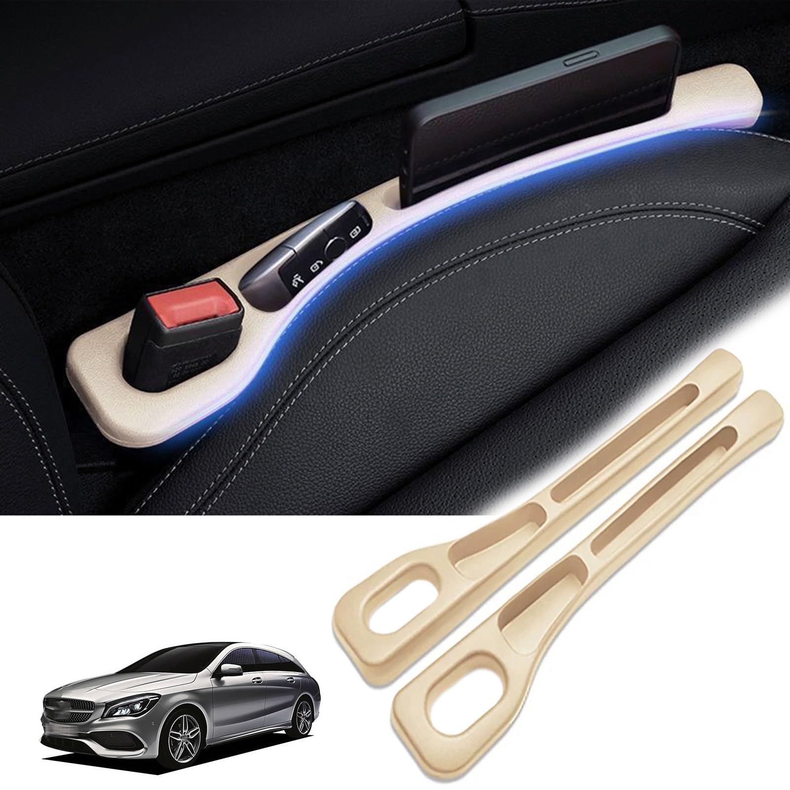 

(New Multi-functional & Storage for Small Items) Compatible with Car Gap Cushion, Mercedes-Benz CLA-Class One Size бежевый