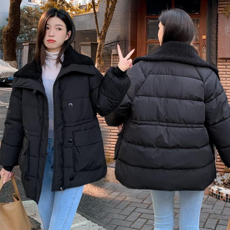 2025 new padded clothes Korean version thickened women's loose padded jacket with a sense of design large lapel padded jacket is versatile Korean