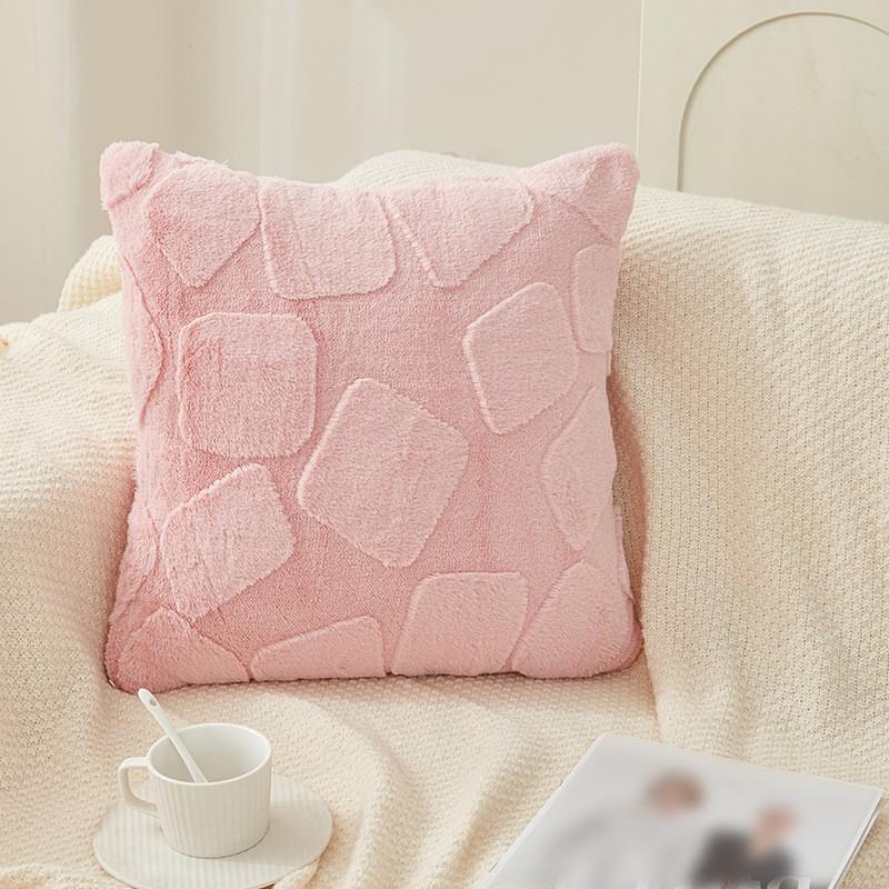 Faux Rabbit Fur Pillow Cover Super Soft Solid Color Cushion Cover Living Room Sofa Bedroom Plush Cushion Home Decoration
