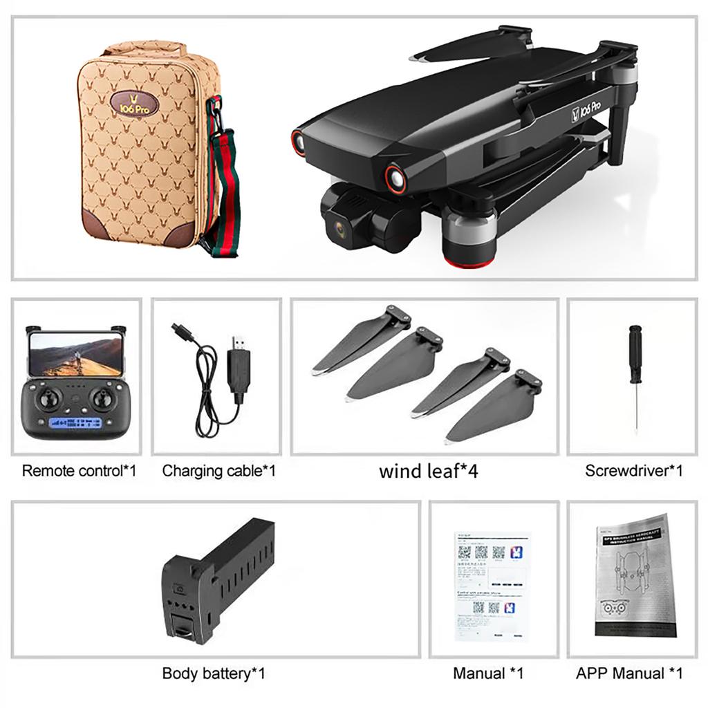 2021 JJ106 Pro 1.2KM FPV 3-axis Gimbal 4K Camera Wifi GPS RC Drone Quadcopte