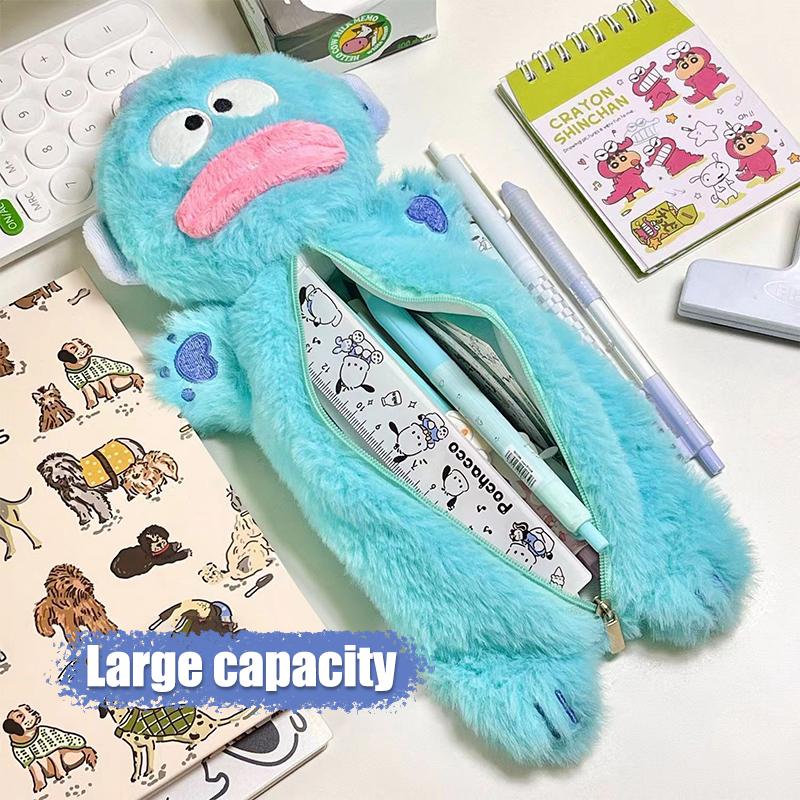 

Милый пенал в виде рыбы-клоуна с большим ртом, мультяшная плюшевая косметичка, сумки для хранения карандашей, большой вместимости, канцелярский пенал, подарки для девочек