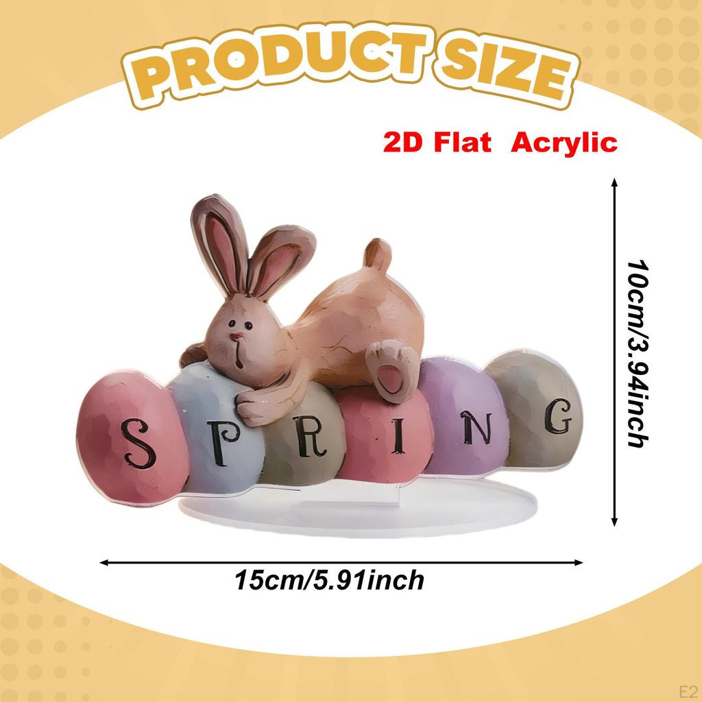 2D Easter Tabletop Sign Holiday Decoration Festive Supplies Spring Acrylic for Living Room