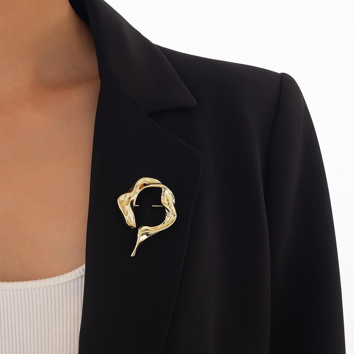 Аксессуары Простой Ветер Жидкость Неправильная Брошь Мода Металл Лава Брошь Женщины