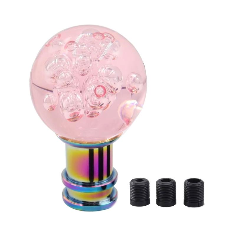 Universal Crystal Acrylic Gear Shifter Knob With 3 Adapters Ergonomic Design For Manual Automatic Transmission Vehicles