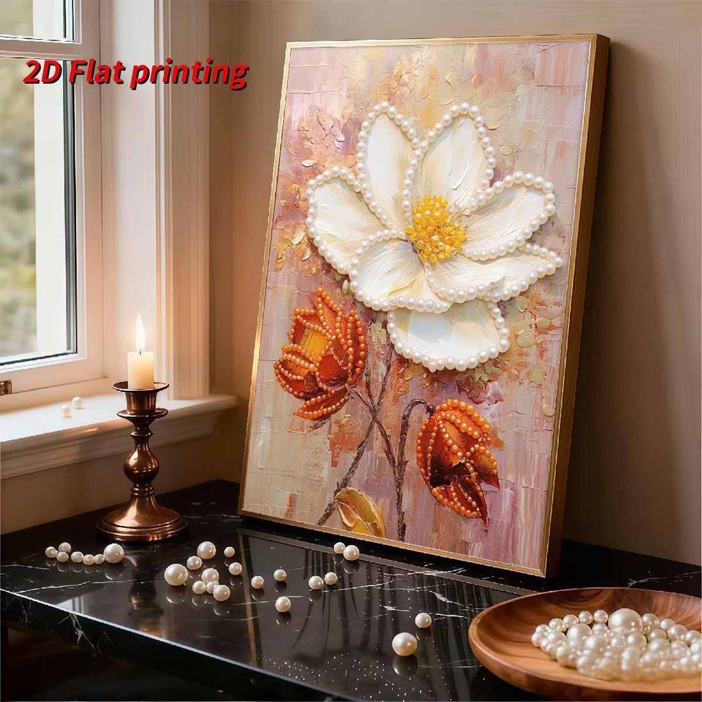 DIY Perlenmalerei Set Gänseblümchen Muster Heimdekoration Handgemacht Klebende Diamanten Kreative Leinwand Perlenkunst Malerei Bastelbedarf Perfektes Geschenk