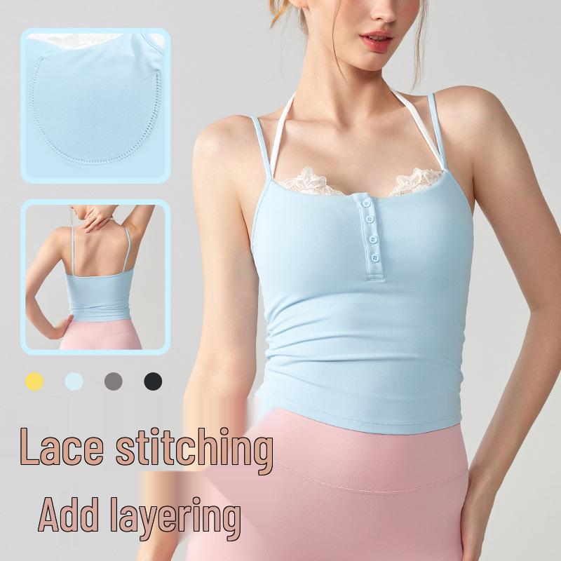 

Sexy Lace Padded Yoga Camisole | Women s Slimming Fitness Bra & Innerwear Large
