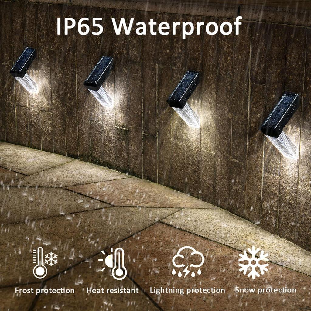 Right Angle Solar Deck Lights 2.4w 1.2v Abs Pc Intelligent Night Light Lamp Waterproof Power Bulb Warm White/white & Rgb Outdoor