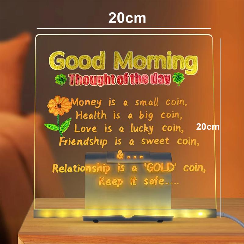 LED Note Board DIY Acrylic Message Board Children‘s Drawing Board With Night Light Colorful Pens Kids Persent Birthday Gift