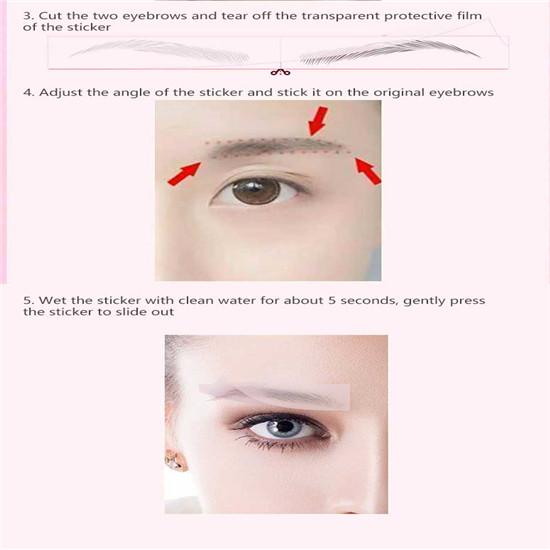6D Tattoo Eyebrow Sticker Bionic Long Lasting Waterproof Eyebrow Semi-Permanent Eyebrow Patch Easy To Use