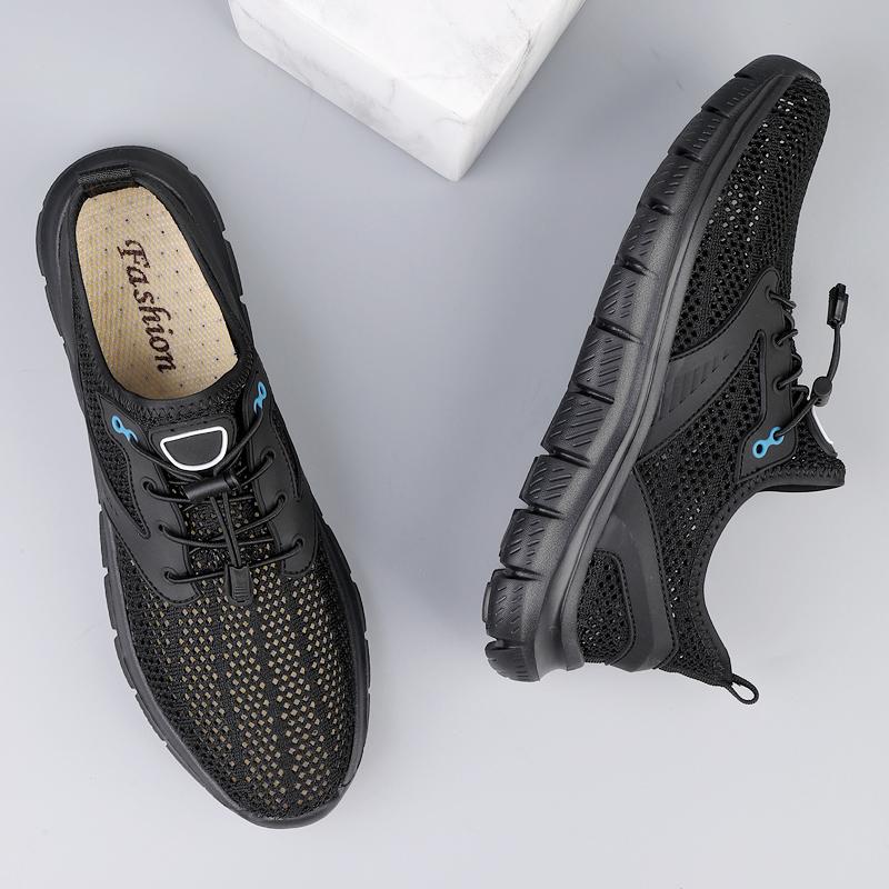 Fashion Breathable Man Sports Shoes New Arrival Men Mesh Flats Flying Fabric Casual Shoe Quick Dry Wading Aqua Shoes Hollow Out Sneakers