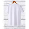 European Size White Patterned Round Neck T-Shirt
