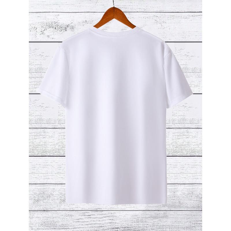 European Size White Patterned Round Neck T-Shirt