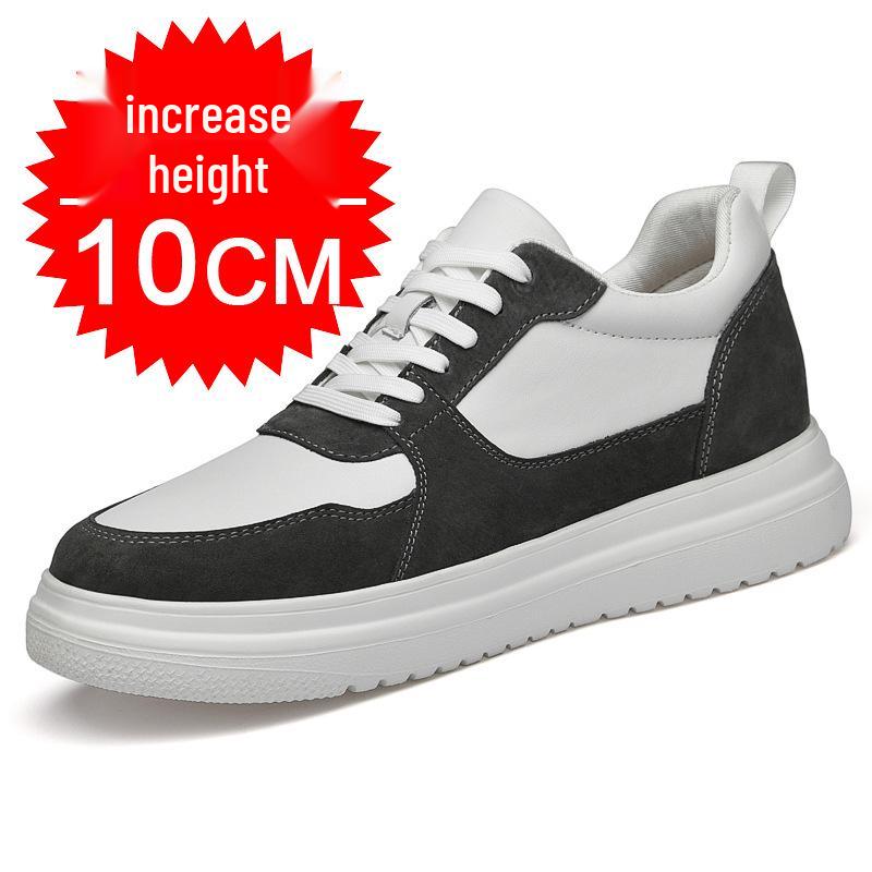 Men s Hidden Height 10cm White Breathable Summer Skate Shoes Size 46