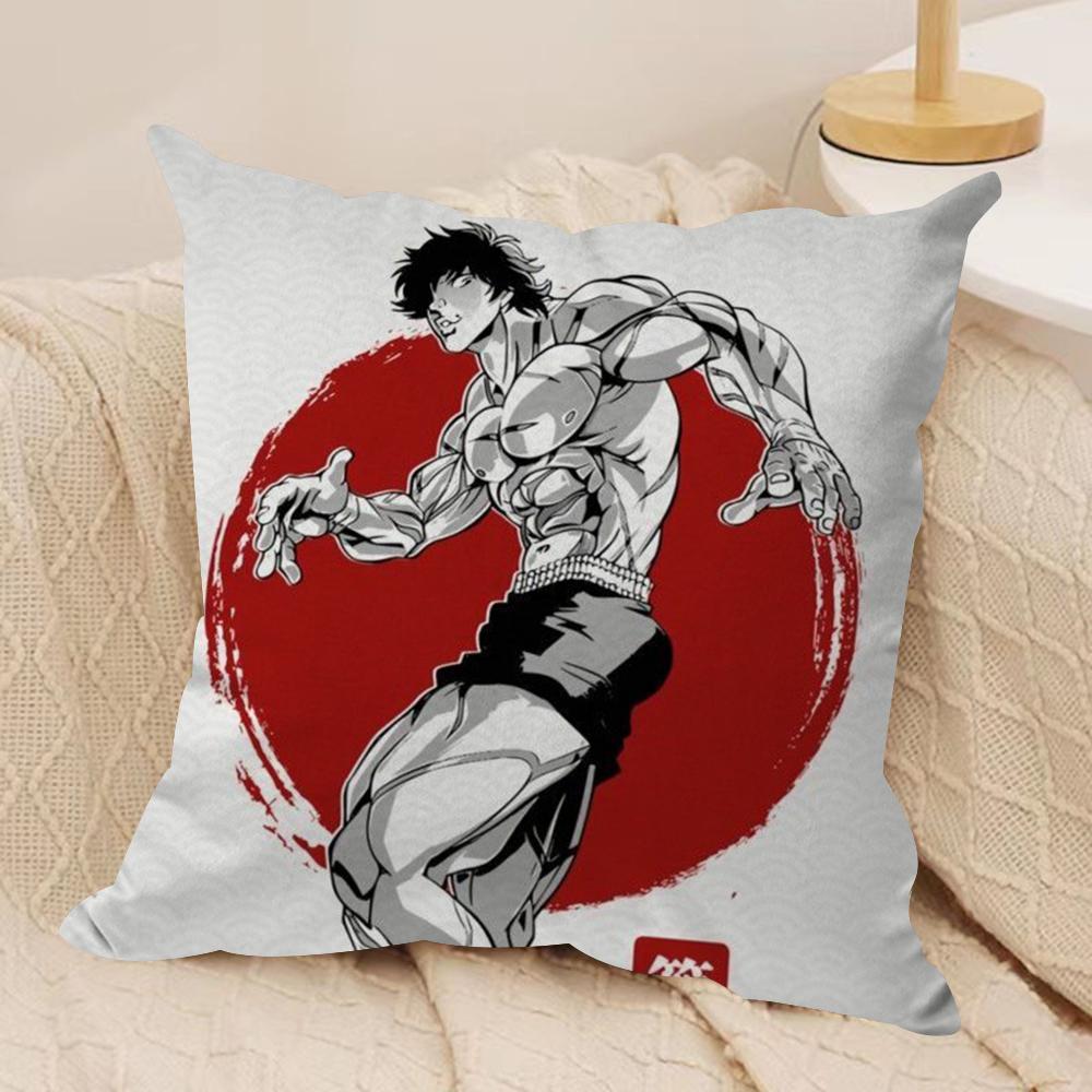 

HHanma BBaki Cushion Cover Soft Plush Fabric DoubleSided Printed Sofa Cushion Cover for All Seasons Home Decor Gift 30x30cm 12x12in