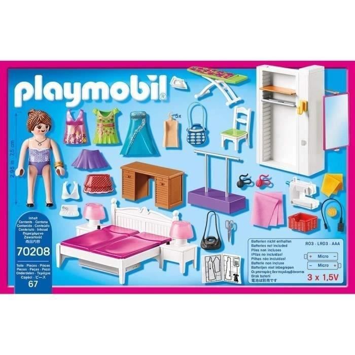 Playmobil 70208 chambre avec espace couture, dollhouse la maison traditionnelle, dès 4 ans