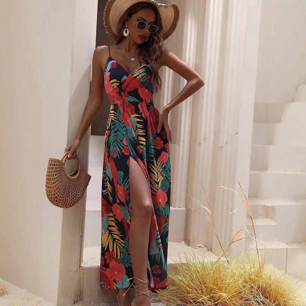 Europäische und amerikanische Sommermode: Damen Neue Druckmarken Tops & Kleider