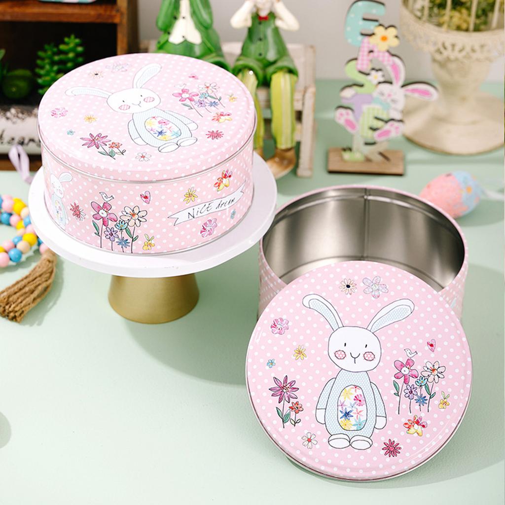 Easter Bunny Storage Box, Tin Cookie Box, Children's Gift Box, Candy Box