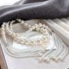Vintage High-Quality Strong Light Artificial Crystal Pearl Tassel Various Wearing Methods Sweater Chain Necklace