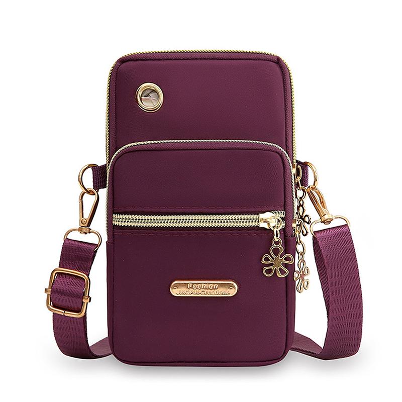Mobile Phone Crossbody Bags For Women Fashion Women Shoulder Bag Cell Phone Pouch Coin Bag 3 Layer Wallet With Headphone Plug