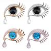 Fashion Tearful Big Eyed Crystal Brooch Diamond Studded Long Eyelashes Eye And Chest Flowers UNISEX Banquet Dresses Accessories