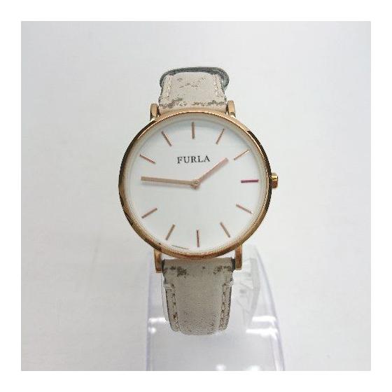 Used  FURLA Operation unconfirmed 2-hand quartz type round logo wristwatch White No size indicated Ladies E [1305290020226]