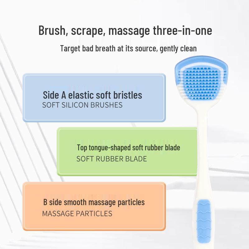 Xiujie Tongue Coating Cleaner and Scraper Toothbrush Pack