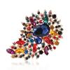 Vintage Crystal Brooch Anti-oxidation Anti-rust Alloy Lapel Pin Chic Colorful Crafted Pin Gift for Her