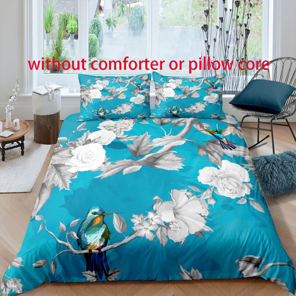 Floral Style - Digital Printed Duvet Kit - Polyester - Bedroom Decor -1 Bed Cover +2 Pillowcase (no Pillow Core)