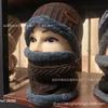 Wool hat men's autumn and winter velvet knitted hat women's tide pullover hat scarf set ear protection warm hat