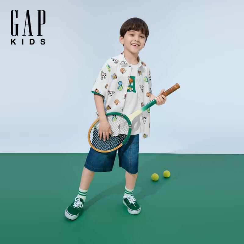Gap Boys' Classic Washed Elastic Waist Denim Shorts