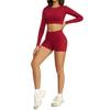 JYL Naked Yoga Set Crew Neck Tight Shockproof Outfit