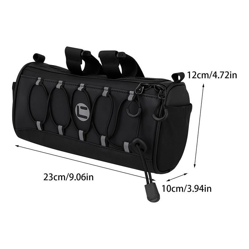 

Велосипедная передняя сумка с большой вместимостью для хранения вещей снаружи, водонепроницаемая многофункциональная сумка для езды на горном велосипеде, передняя сумка для горного велосипеда, аксессуары для велосипеда 23x11x11cm чёрный