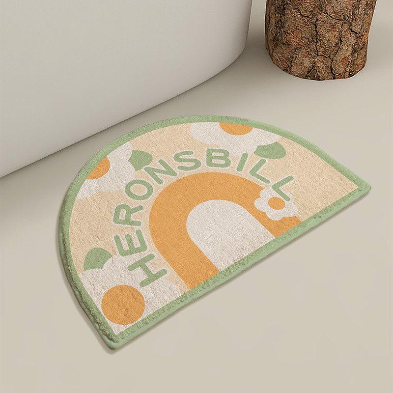 Ins Simple Semicircle Absorbent Bathroom Floor Mat Thickened Non-slip Carpet Toilet Washroom Toilet Door Mat