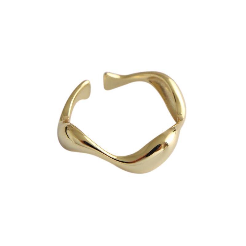 Ring Female Silver Creative Handmade Rings Irregular Wave Smooth Engagement Jewelry for Women  Adjustable Ring Silver Couple Ring