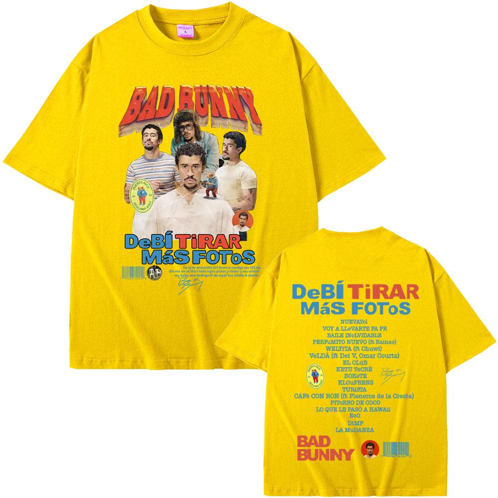 Rapper Bad Bunny Graphic T-shirt DeBi TiRAR MaS FOToS DTMF Print T Shirts Men Women Hip Hop Vintage Oversized T-shirt Streetwear