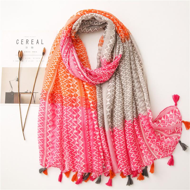 New Fashion Print Summer Women cotton Scarf Polka Dot Beach Hijab Shawls and Wraps Female Foulard Echarpe Designer Bandana