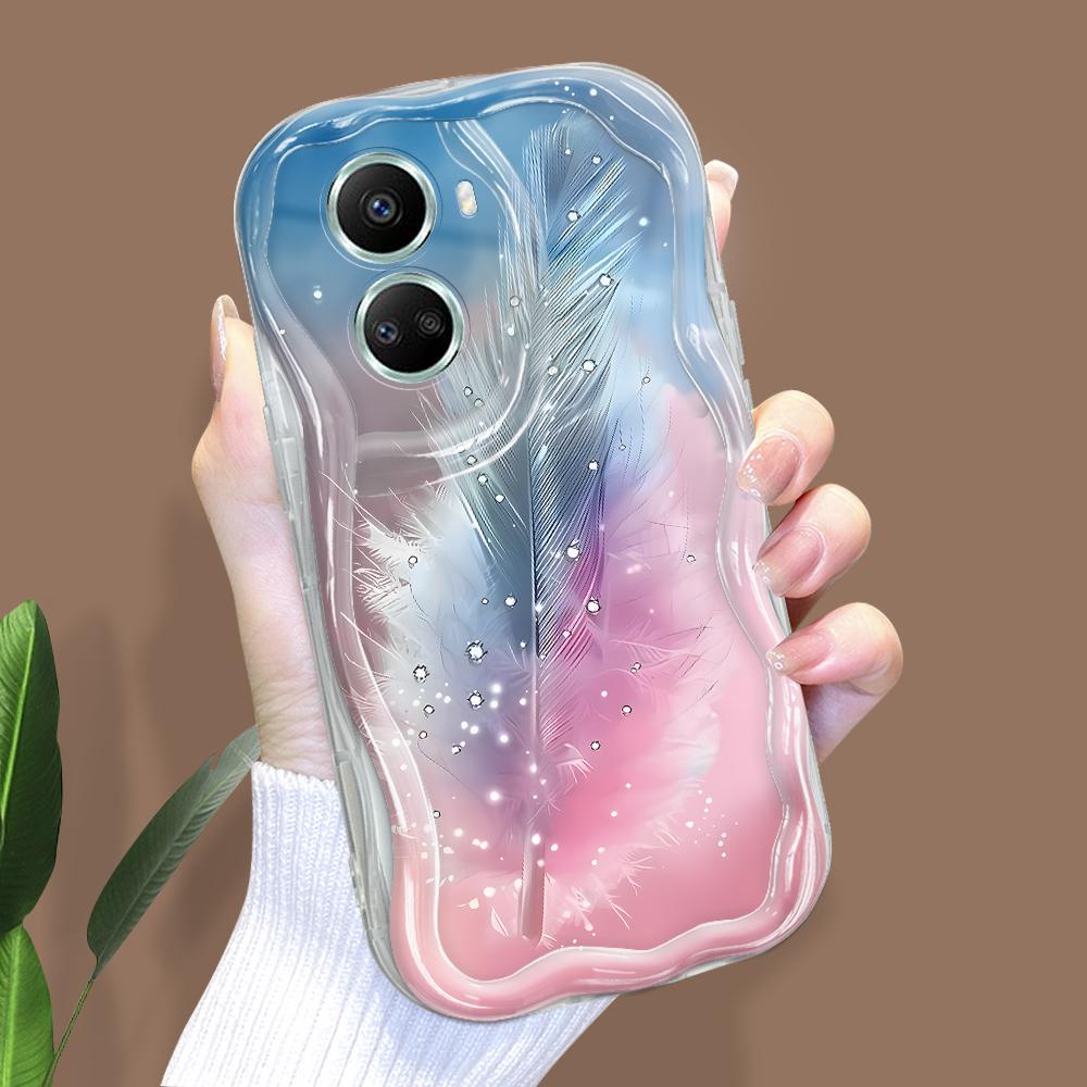 Dla Honor 90Lite X6B X8 Infinix Hot 30 40i 40Pro Smart8 Vivo V27 V29e V30e Moto G84 Modna Dziewczyna Kremowa Tekstura Miękki Silikon Pełna Ochrona Obiektywu Etui