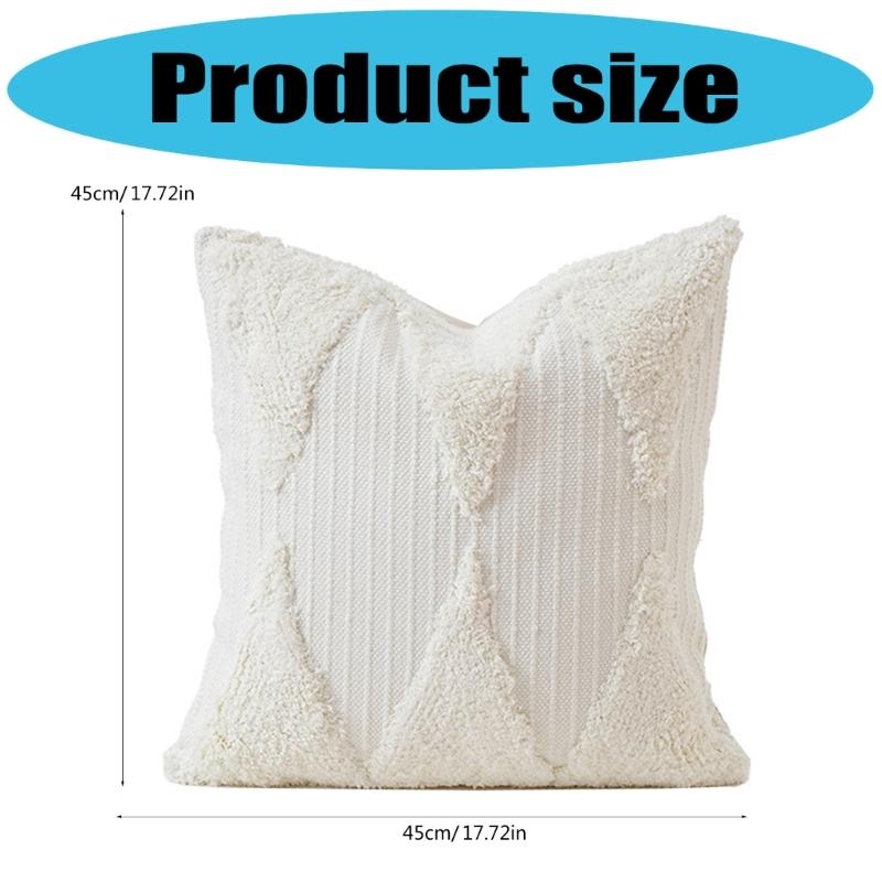 Pillowcase Geometric Jacquard Pillow Cover Cotton Washable Fabric Cushion Cover 45x45cm Living Room Decoration