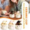 Ceramic Ghost Mug with Lid Cute Halloween Style Novelty Coffee Tea Cup Unique Gift for Home Office Use Dishwasher Safe