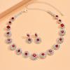 1 pair Earrings Plus 1pc Necklace Elegant Jewelry Set Inlaid Rhinestone Dainty Jewelry, Perfect Festival Gift For Women