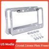 License Plate Holder Stainless Steel License Plate Frame Bling Rhinestone Front Rear License Plate Frame