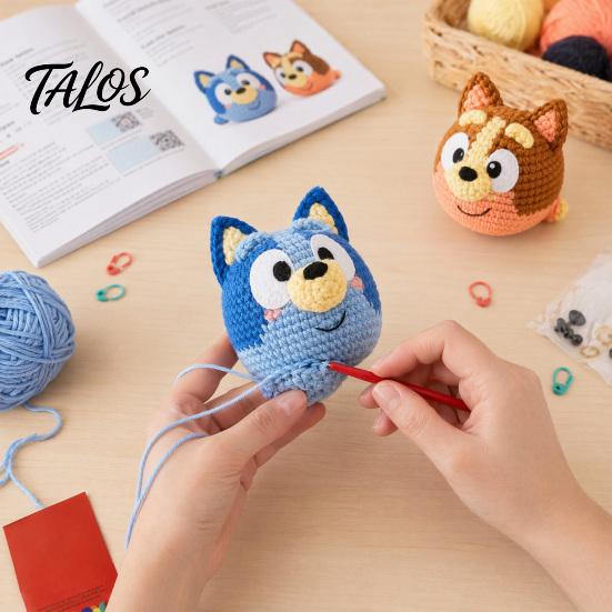 Kit de Crochet pour Poupée Chiot, Kit DIY Animal Mignon pour Débutants, Artisanat Chien pour Adultes Soulagement du Stress, Cadeau Fait Main Fil